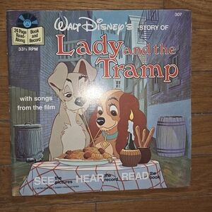 Disney Lady and the Tramp 33 1/3 rpm Record and 24 Page Book 1979